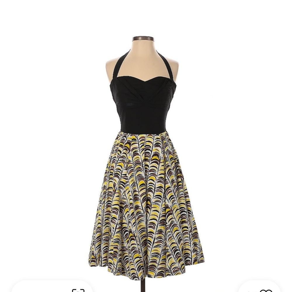 Anthropologie “Girls From Savoy” removable halter fit and flare dress